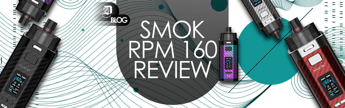 Smok rpm 160 vape devices on abstract background