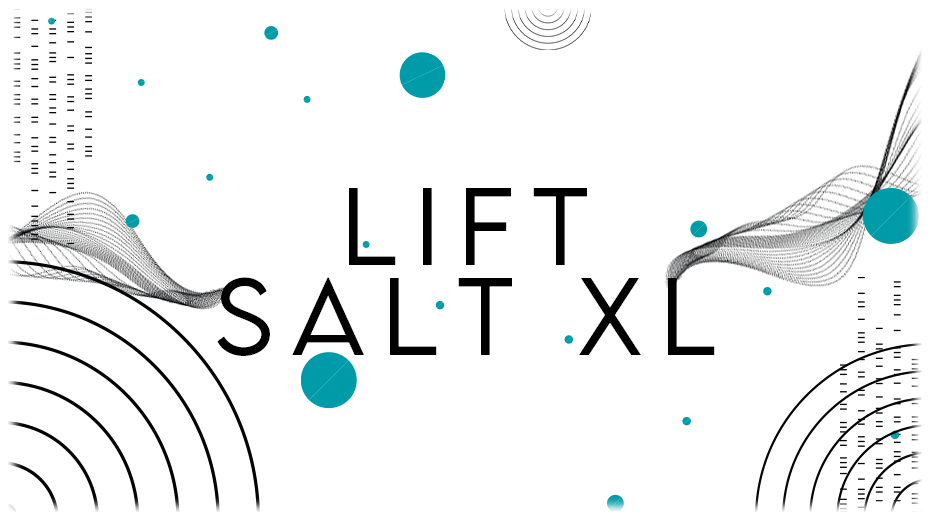 "lift XL salt" written on white background