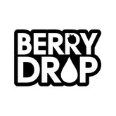 Black 'Berry Drop vape e-juice' logo with a droplet symbol on a white background