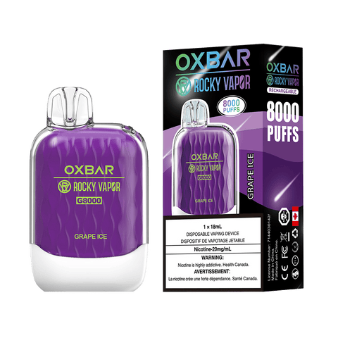 OXBAR x Rocky Vapor G8000 - Grape Ice Disposable Vape available on Canada online vape shop
