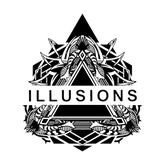 Decorative logo with the word 'ILLUSIONS' and intricate designs on a white background