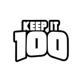 Text 'KEEP IT 100 vape e-juice' on a green background