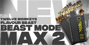 Black electronic device with 'Twelve Monkeys' branding on a gray and white background