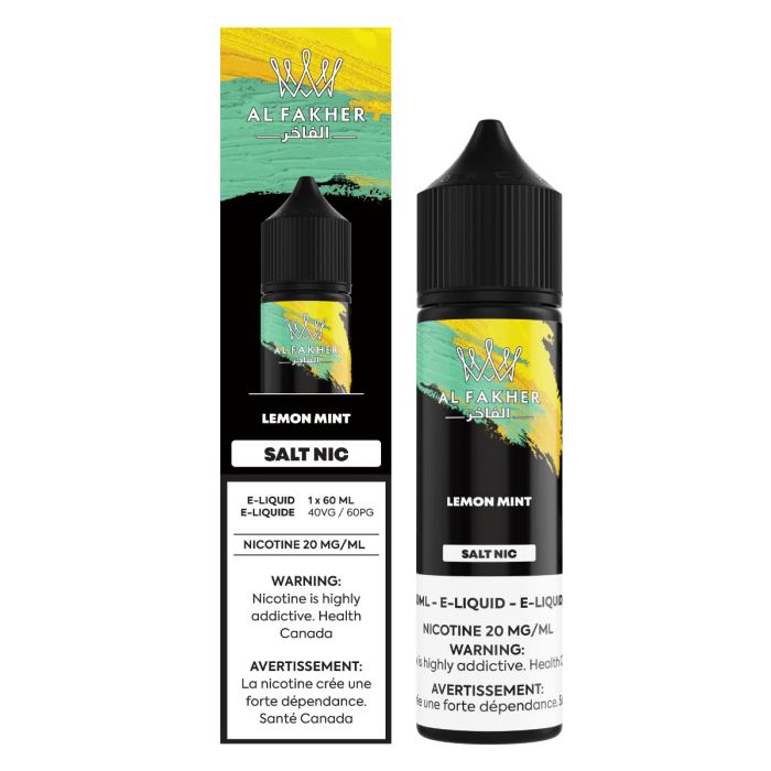 AL Fakher Salt - Lemon Mint Nic Salt E-Liquid available on Canada online vape shop