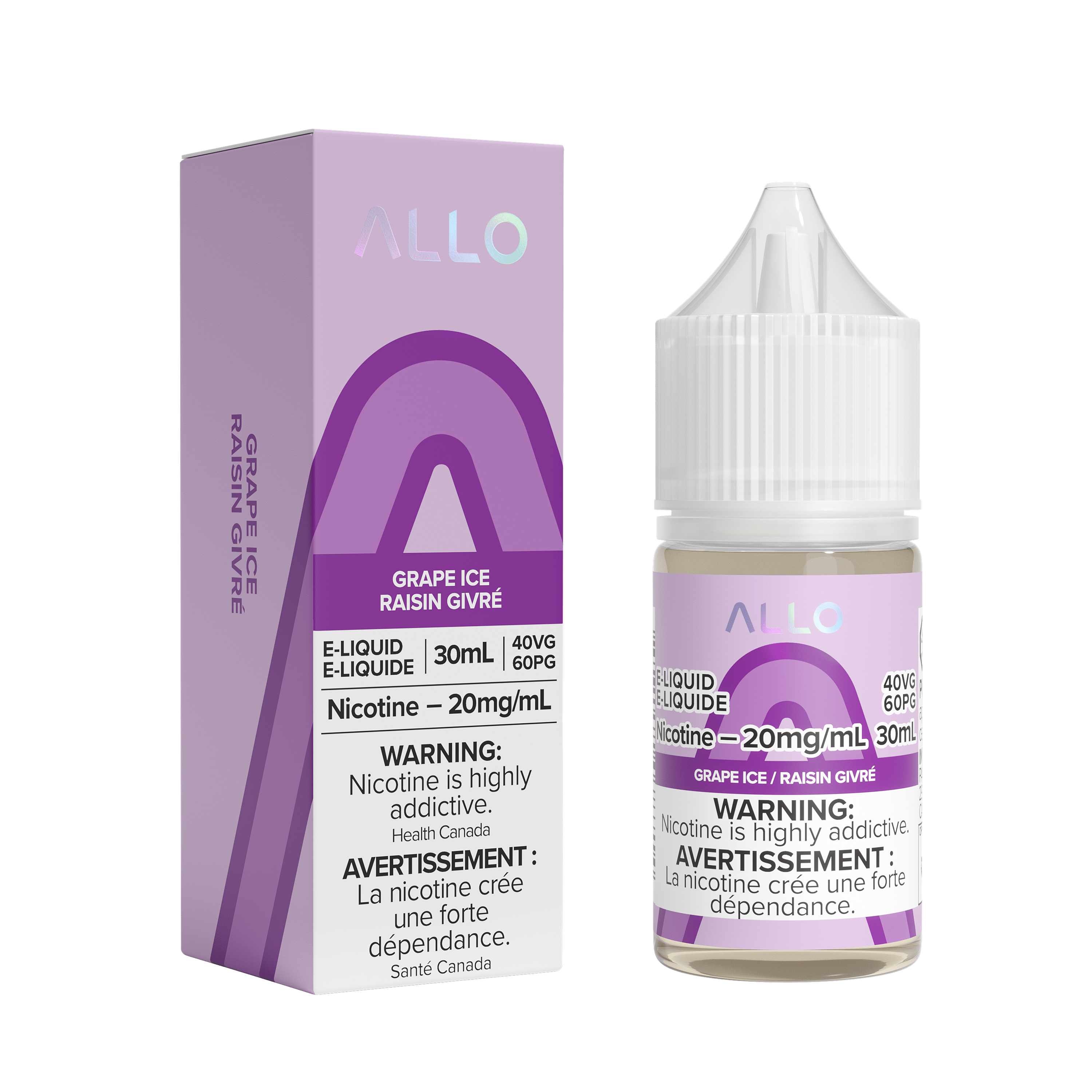 Allo Salt - Grape Ice Nic Salt E-Liquid available on Canada online vape shop