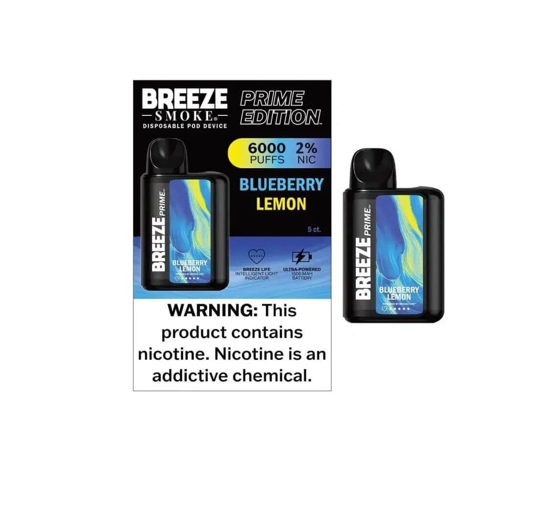 Breeze Prime 6K - Strawberry Mint Disposable Vape available on Canada online vape shop