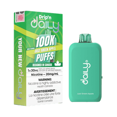 Envi Drip'n Daily 100K - Just Green Apple Disposable Vape available on Canada online vape shop