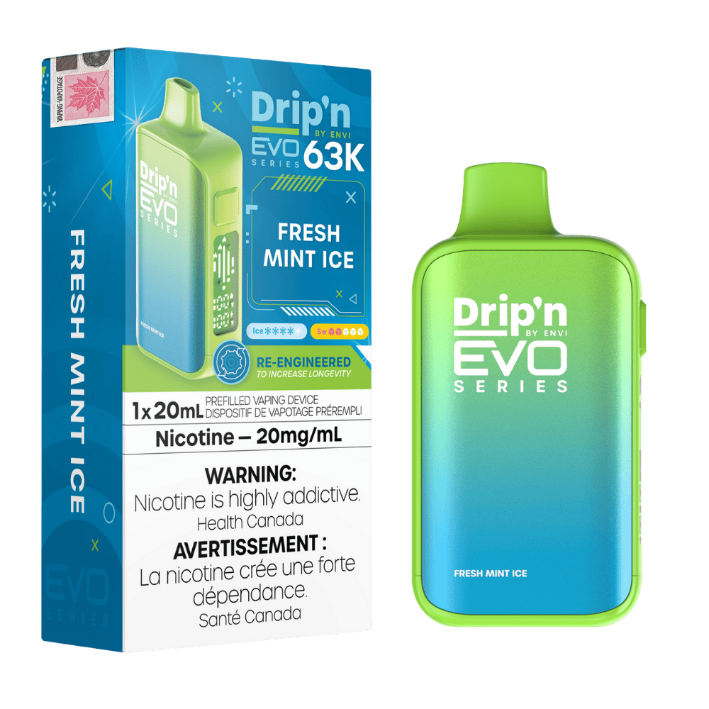 ENVI Drip'n EVO Series 63K - Fresh Mint Ice Disposable Vape available on Canada online vape shop