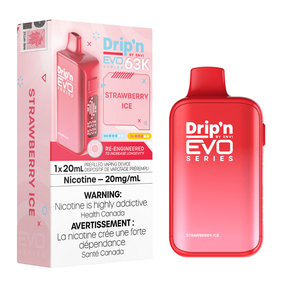 ENVI Drip'n EVO Series 63K - Strawberry Ice Disposable Vape available on Canada online vape shop