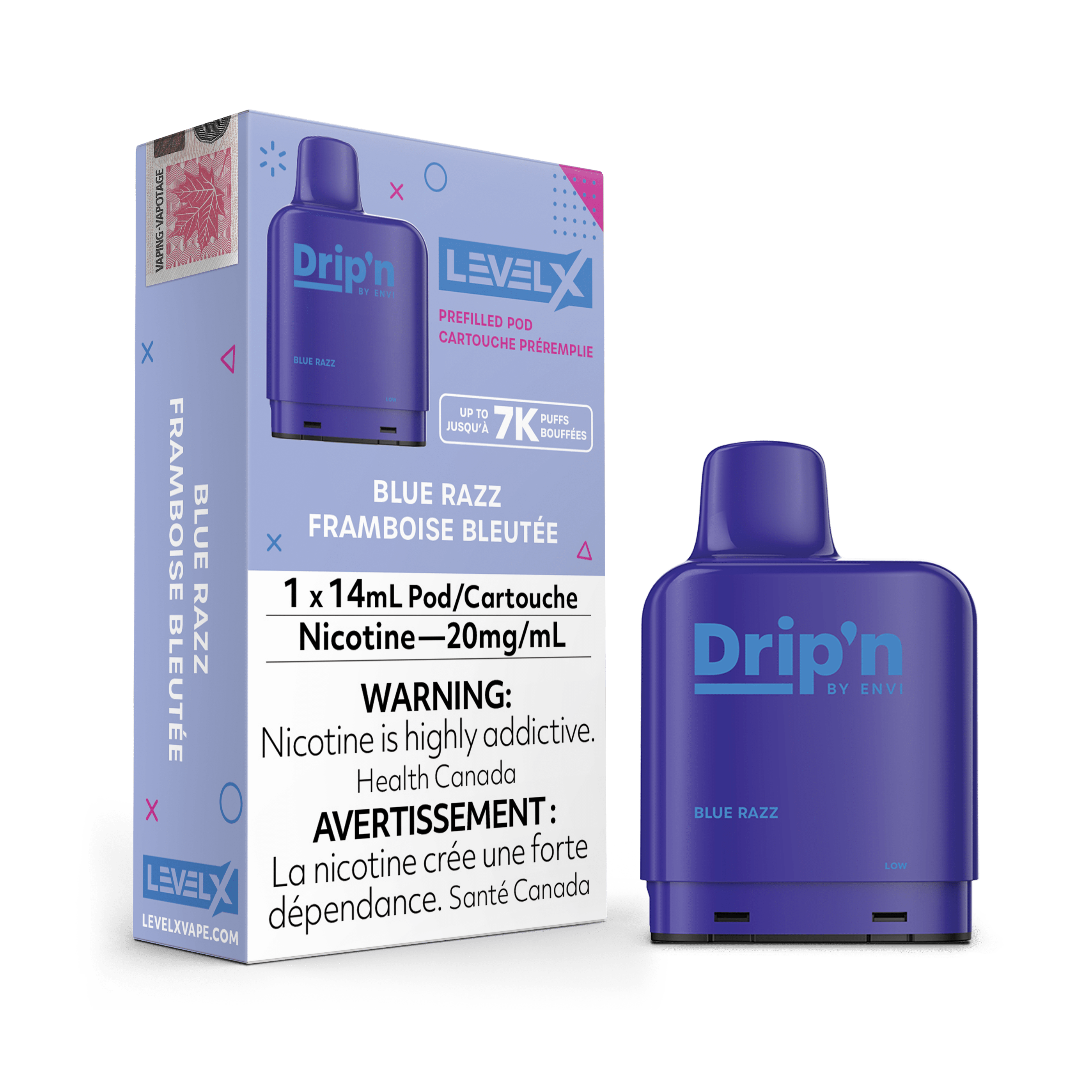 Envi Drip'n Level X Pod - Blue Razz available on Canada online vape shop