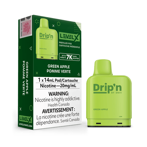 Envi Drip'n Level X Pod - Green Apple available on Canada online vape shop