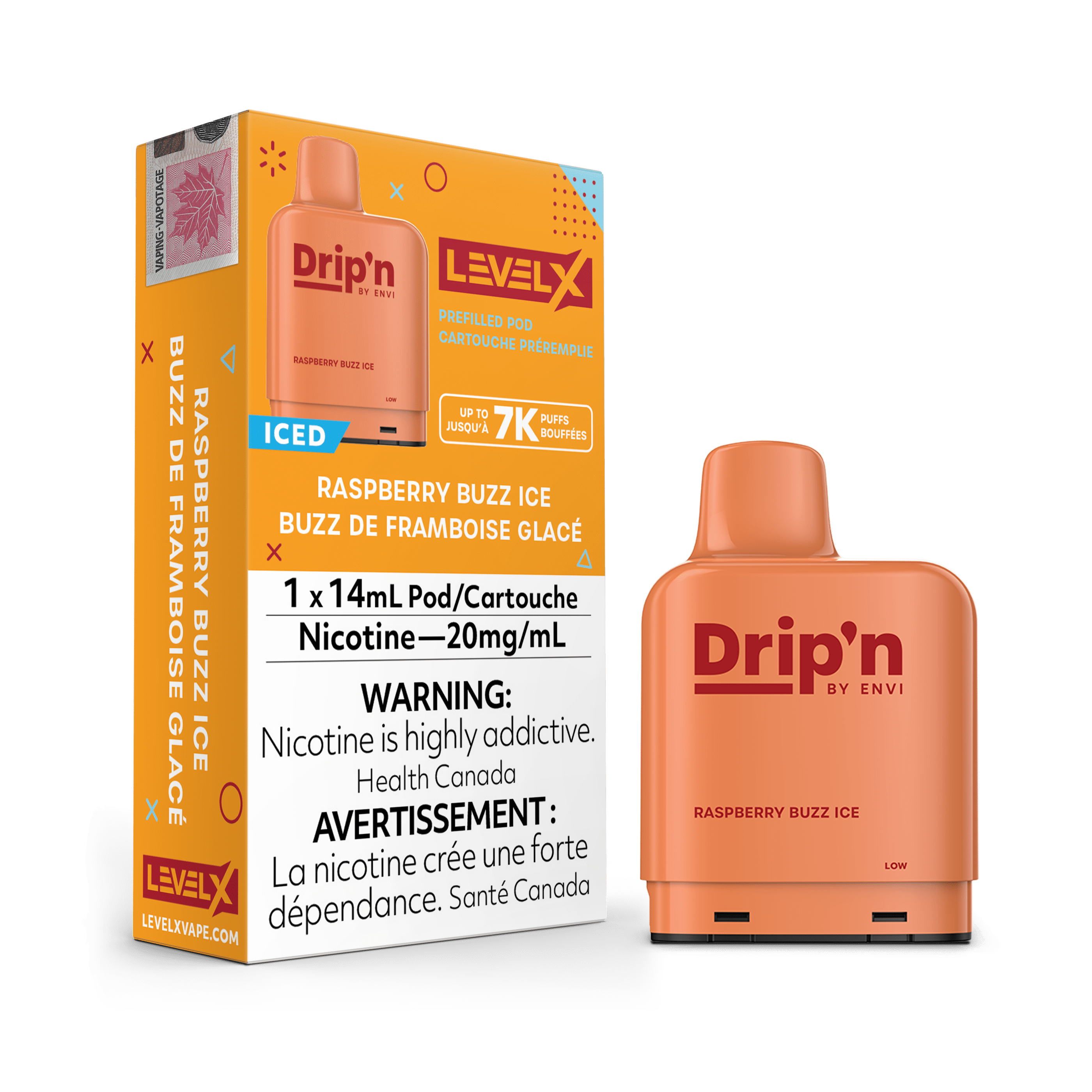 Envi Drip'n Level X Pod - Raspberry Buzz Ice available on Canada online vape shop
