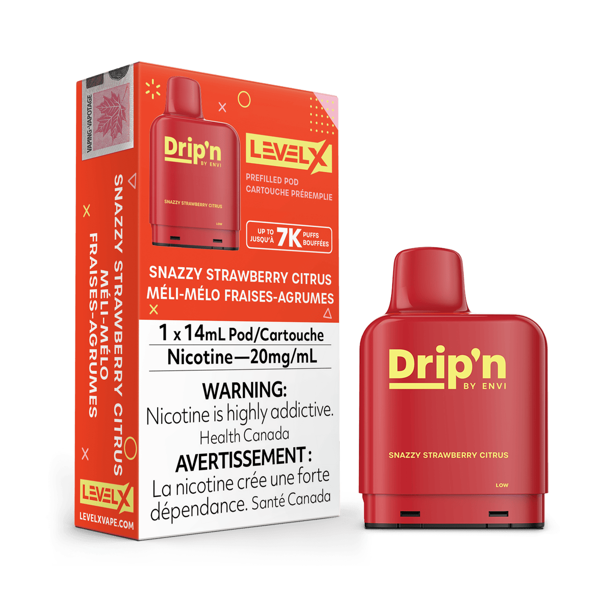 Envi Drip'n Level X Pod - Snazzy Strawberry Citrus available on Canada online vape shop
