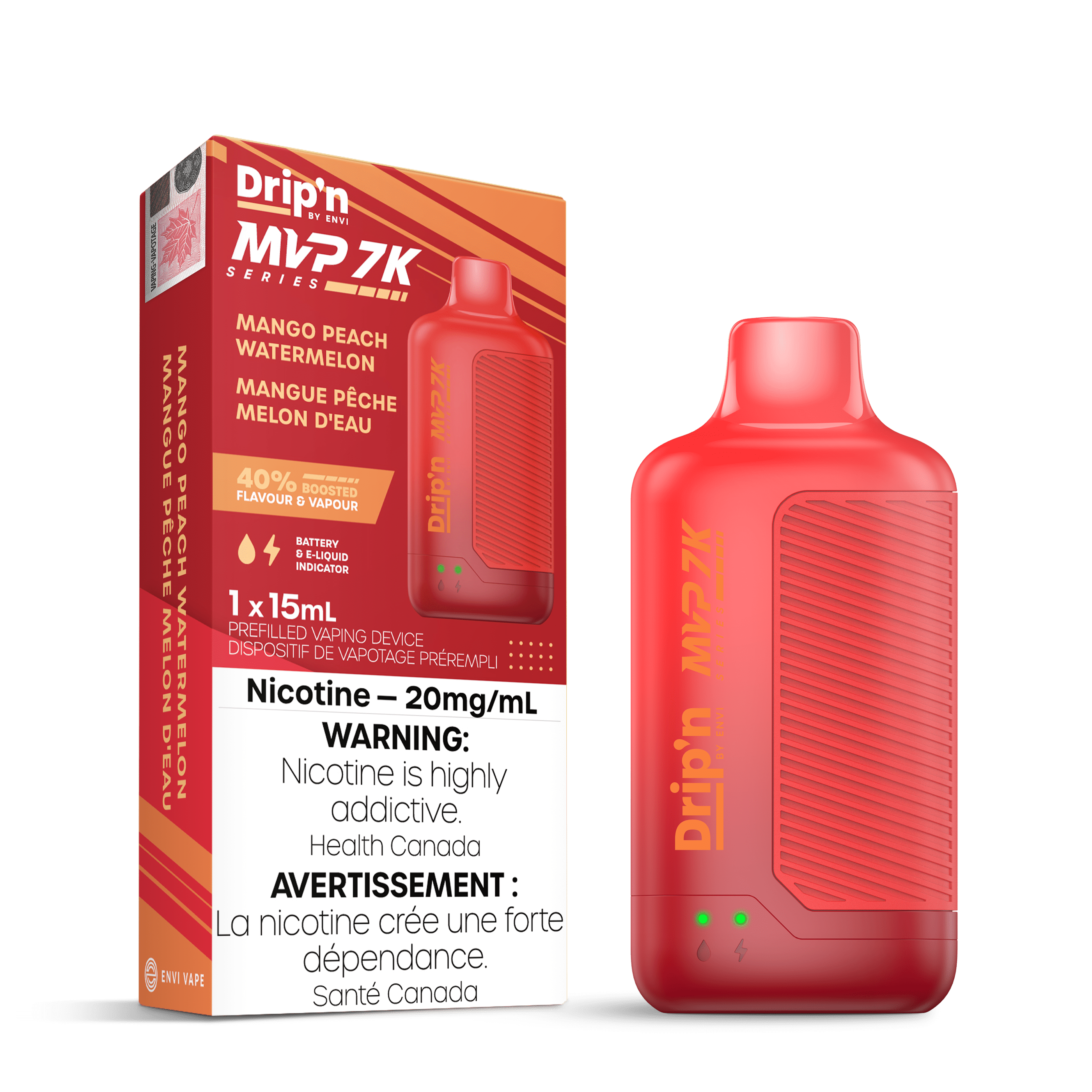 ENVI Drip'n MVP 7K - Mango Peach Watermelon Disposable Vape available on Canada online vape shop
