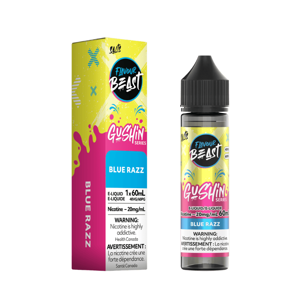 Flavour Beast 60ML Salt - Gushin Blue Razz Nic Salt E-Liquid available on Canada online vape shop
