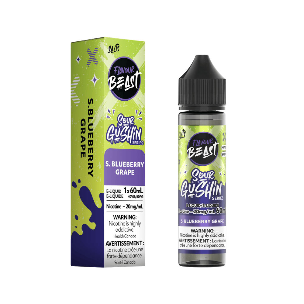 Flavour Beast 60ML Salt - Sour Gushin Blueberry Grape Nic Salt E-Liquid available on Canada online vape shop