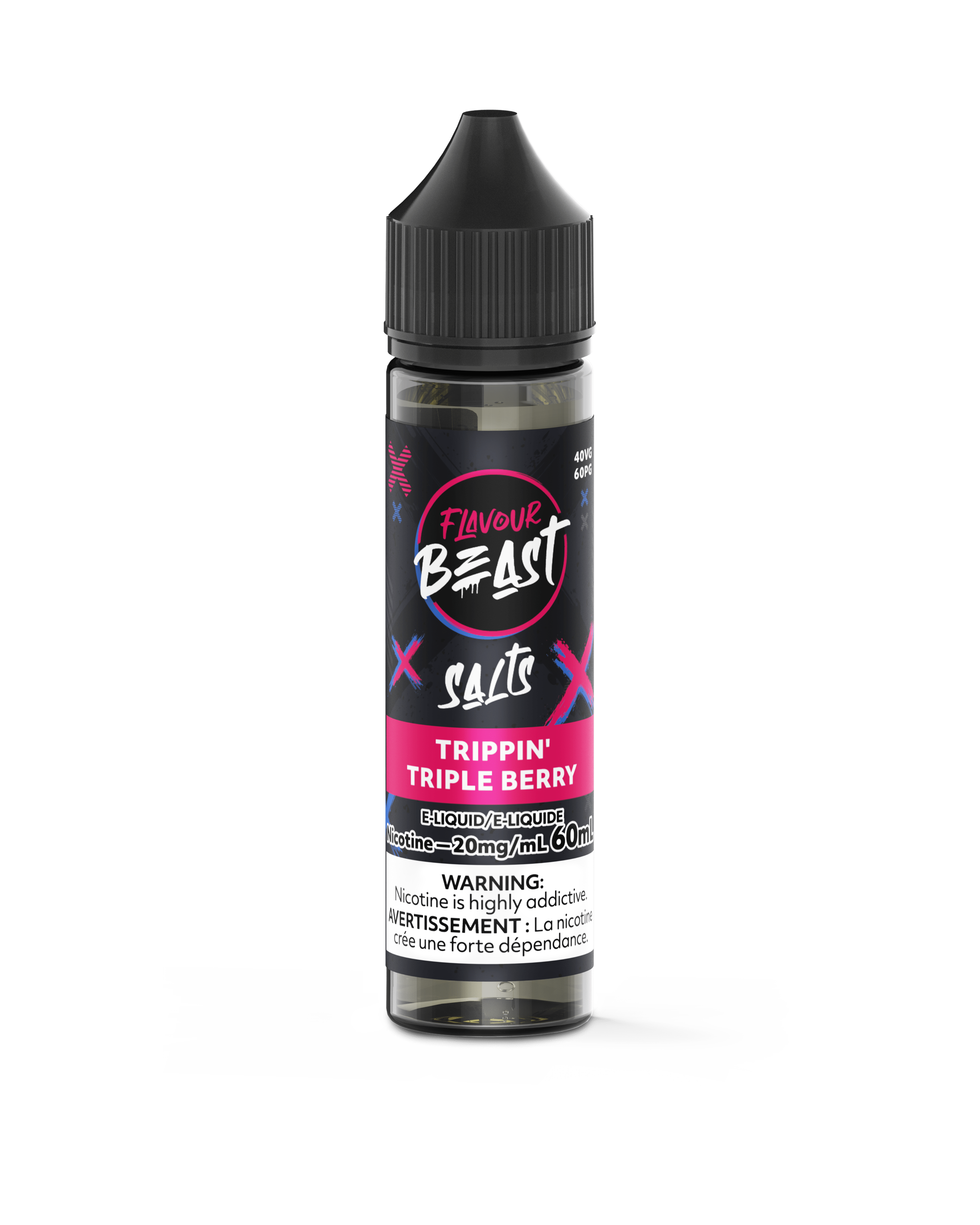 Flavour Beast 60ML Salt - Trippin' Triple Berry Nic Salt E-Liquid available on Canada online vape shop