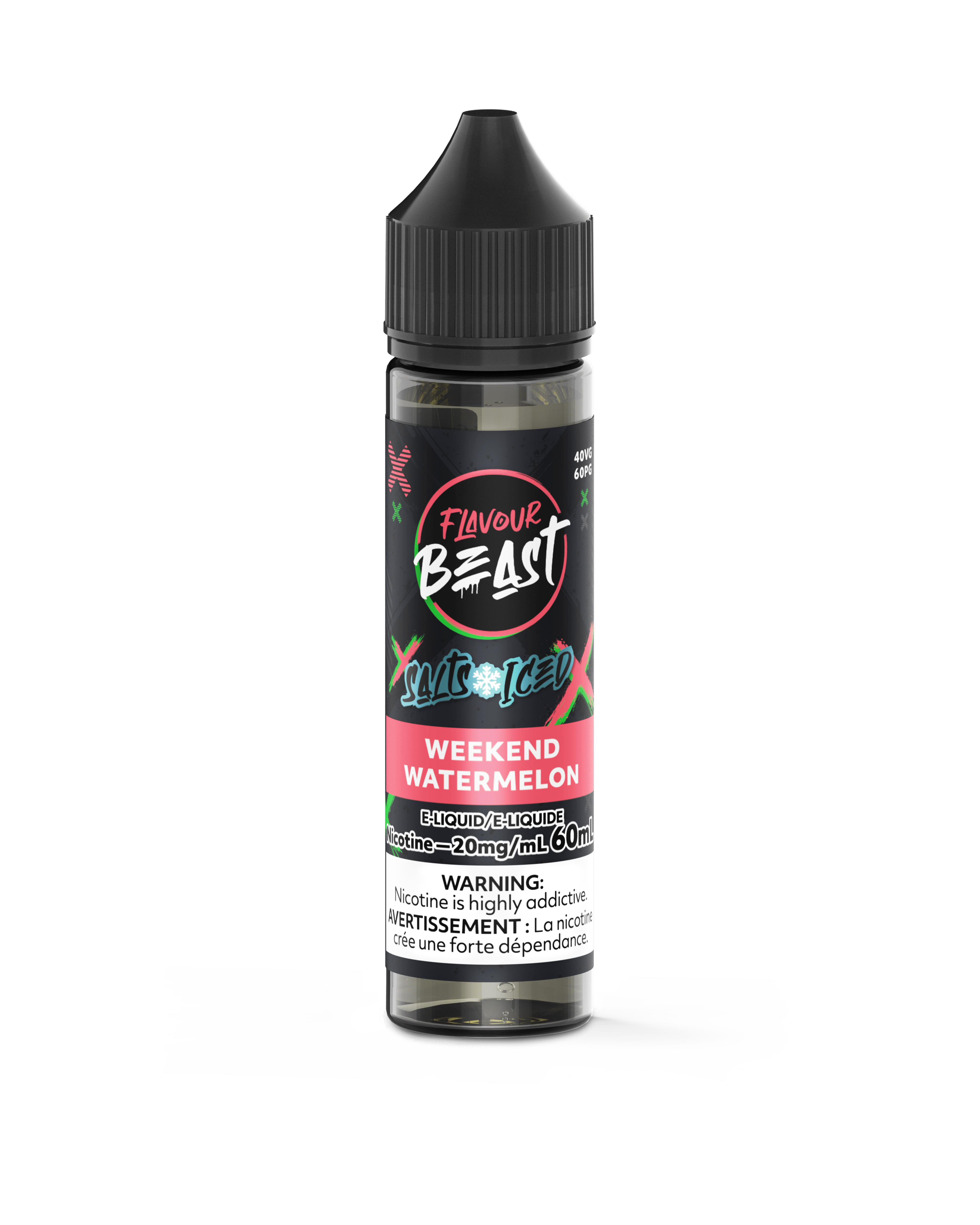 Flavour Beast 60ML Salt - Weekend Watermelon Iced Nic Salt E-Liquid available on Canada online vape shop