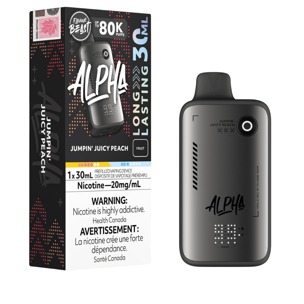 Flavour Beast Alpha 80K - Jumpin' Juicy Peach Disposable Vape available on Canada online vape shop