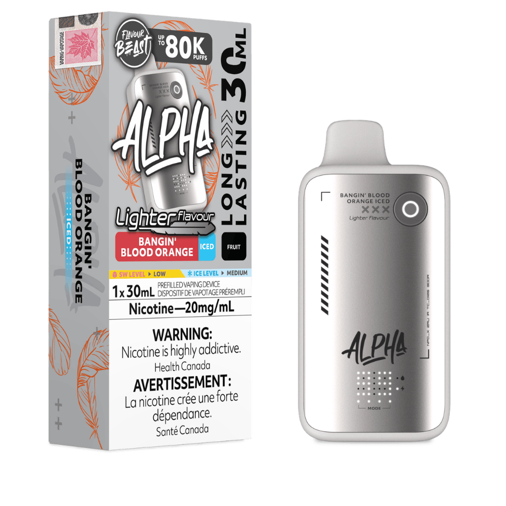 Flavour Beast Alpha Light 80K - Bangin Blood Orange Iced Disposable Vape available on Canada online vape shop