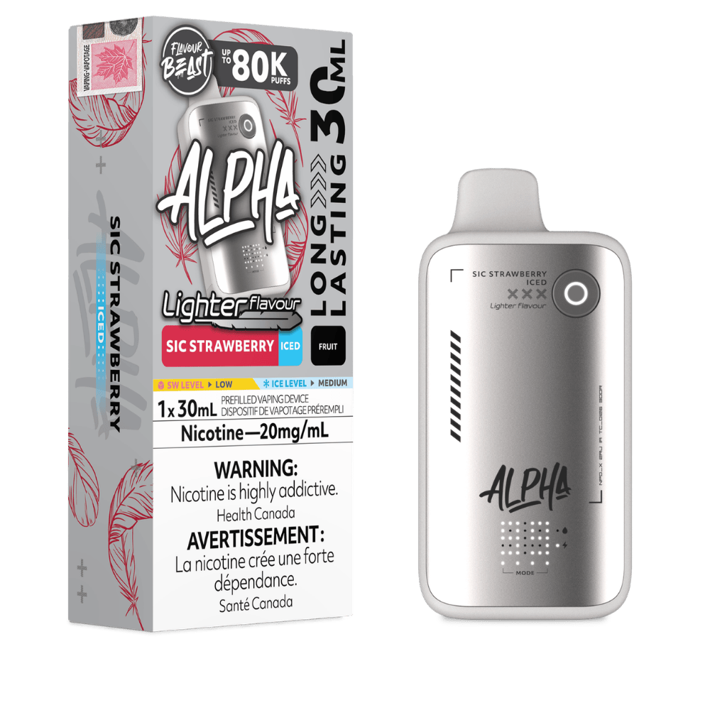 Flavour Beast Alpha Light 80K - Sic Strawberry Iced Disposable Vape available on Canada online vape shop