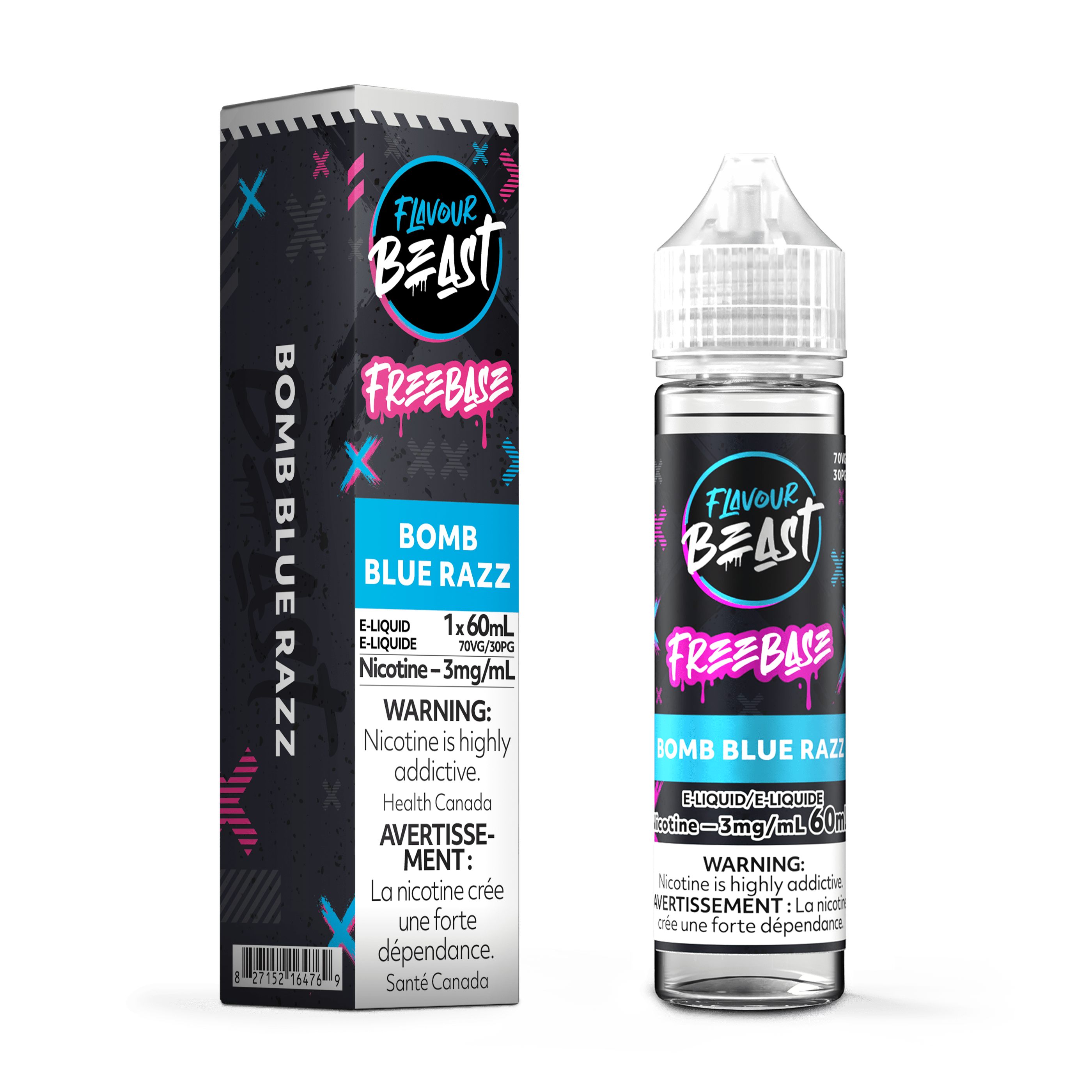 Flavour Beast Freebase - Bomb Blue Razz E-Liquid available on Canada online vape shop