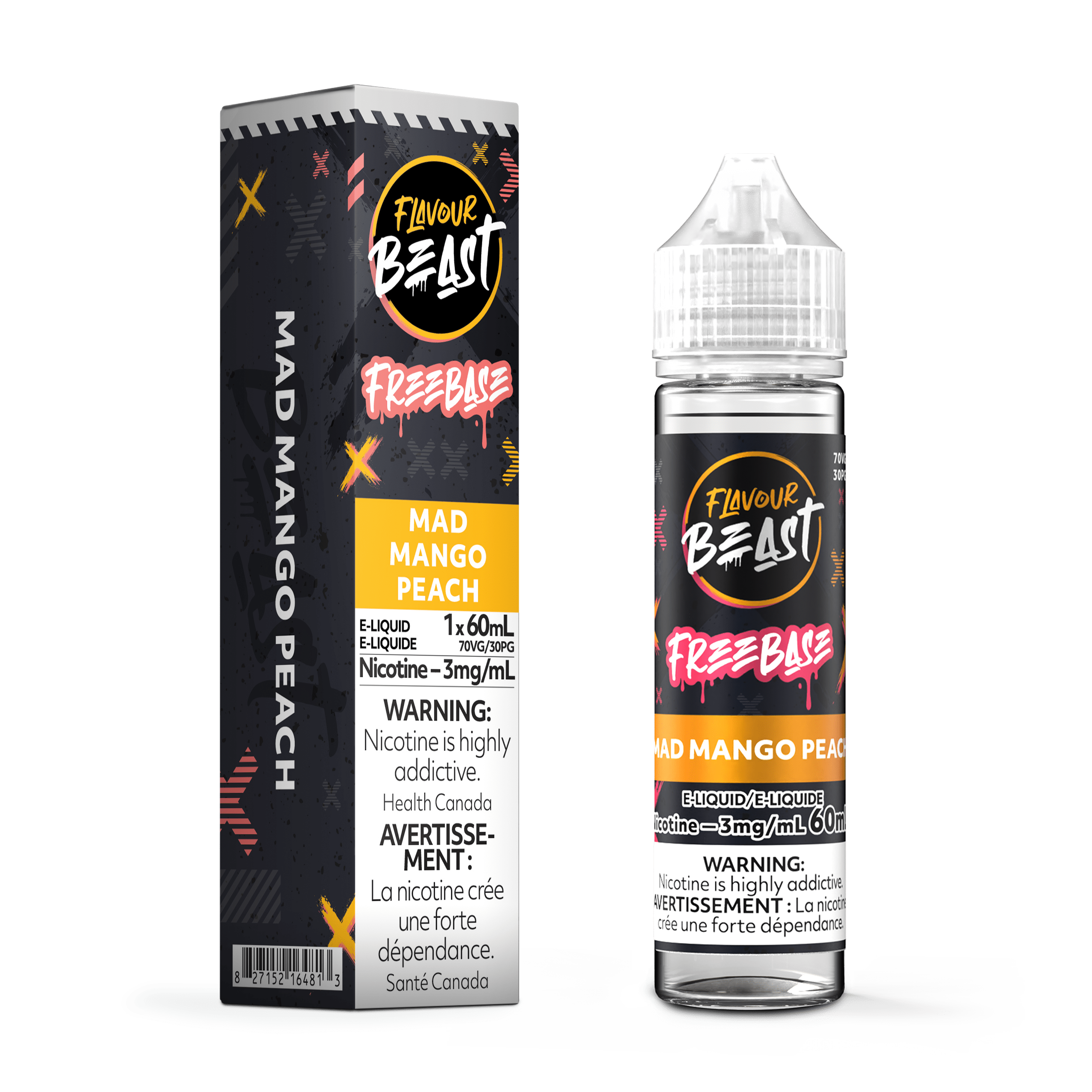 Flavour Beast Freebase - Mad Mango Peach E-Liquid available on Canada online vape shop