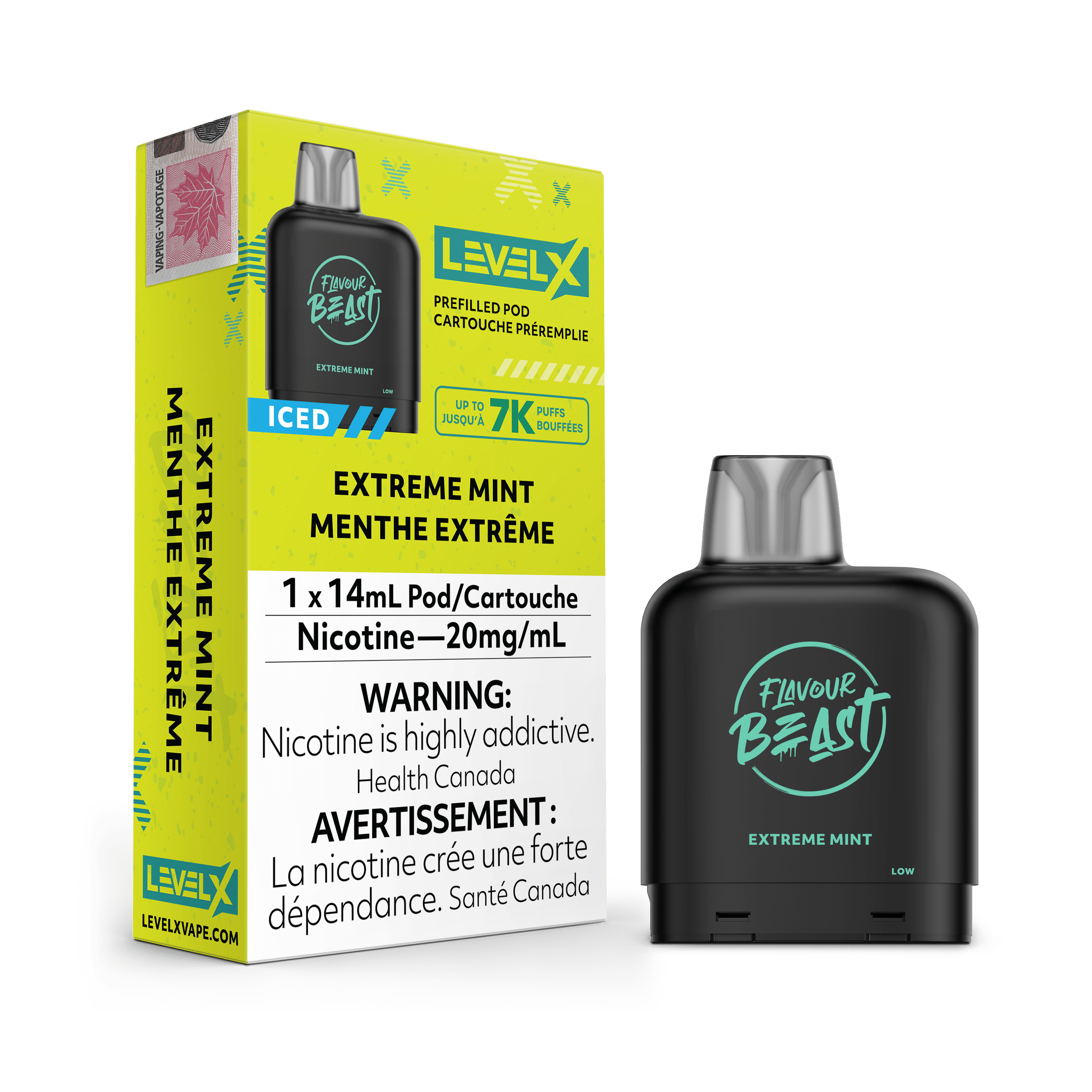 Flavour Beast Level X Pod - Extreme Mint Iced available on Canada online vape shop