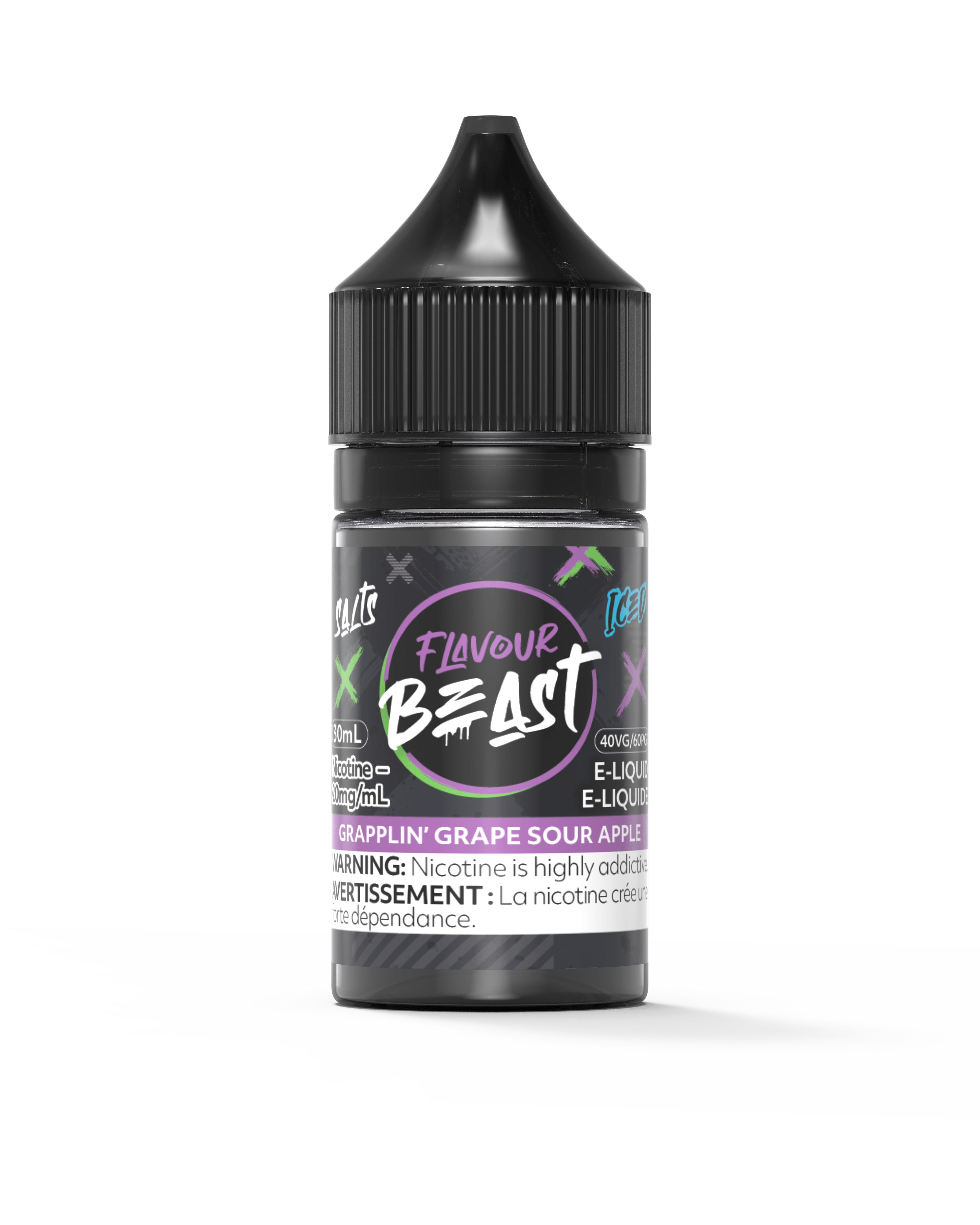 Flavour Beast Salt - Grapplin' Grape Sour Apple Iced Nic Salt E-Liquid available on Canada online vape shop