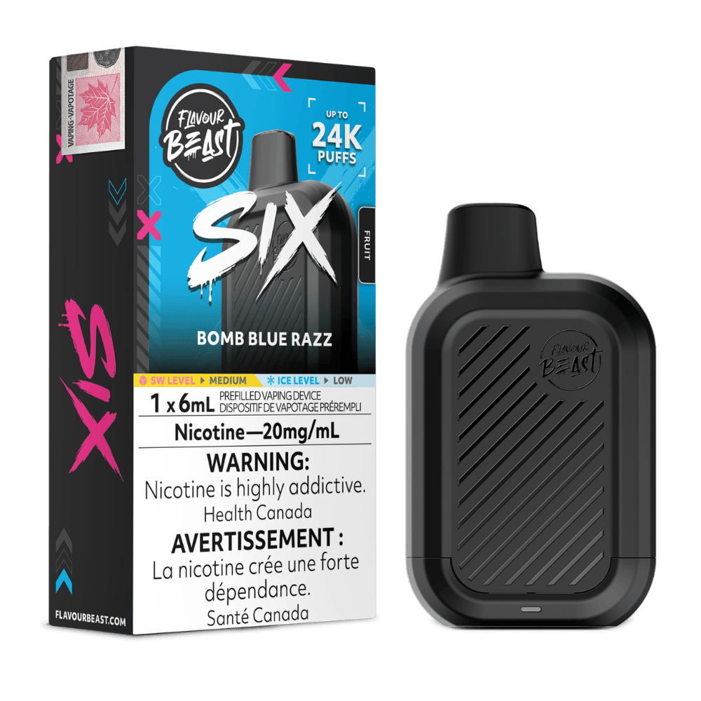 Flavour Beast SIX - Bomb Blue Razz Disposable Vape available on Canada online vape shop