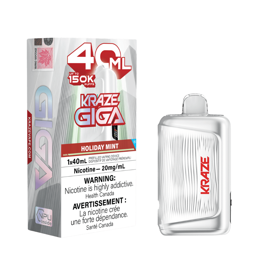 Kraze Giga 150K - Holiday Mint Disposable Vape available on Canada online vape shop