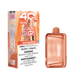 Kraze Giga 150K - Juicy Peach Ice Disposable Vape available on Canada online vape shop