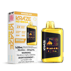 Kraze HD Mega - Banana Ice Disposable Vape available on Canada online vape shop