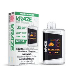 Kraze HD Mega - Fresh Mint Disposable Vape available on Canada online vape shop
