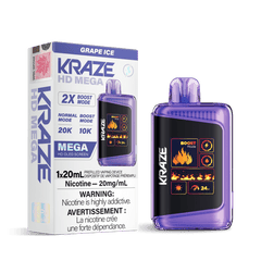 Kraze HD Mega - Grape Ice Disposable Vape available on Canada online vape shop