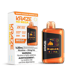 Kraze HD Mega - Mango Banana Orange Ice Disposable Vape available on Canada online vape shop