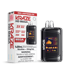 Kraze HD Mega - Red Lightning Ice Disposable Vape available on Canada online vape shop