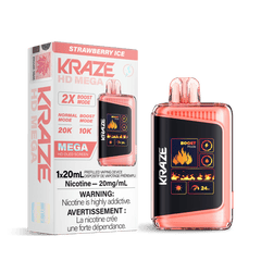 Kraze HD Mega - Strawberry Ice Disposable Vape available on Canada online vape shop