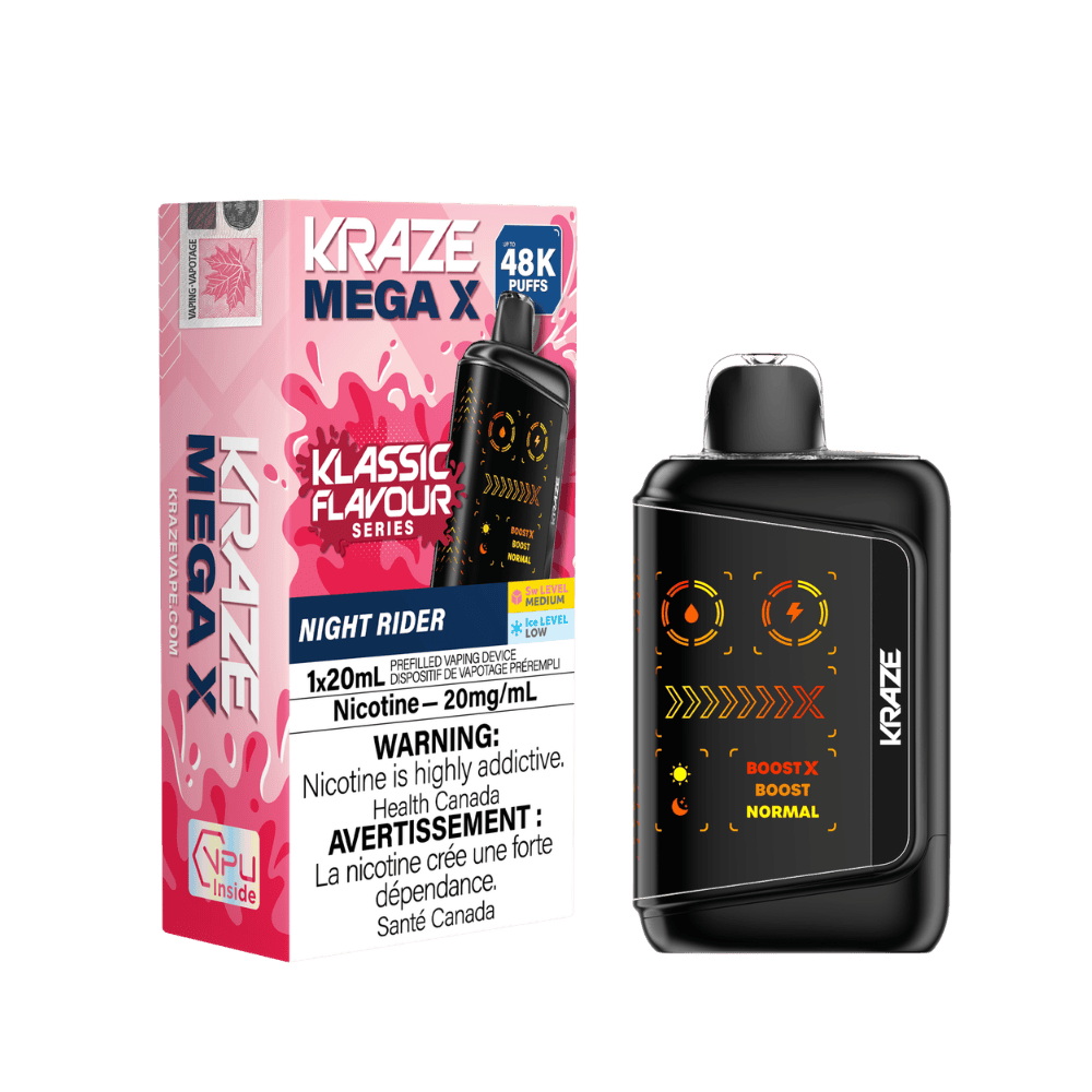 Kraze Mega X Klassic - Night Rider Disposable Vape available on Canada online vape shop