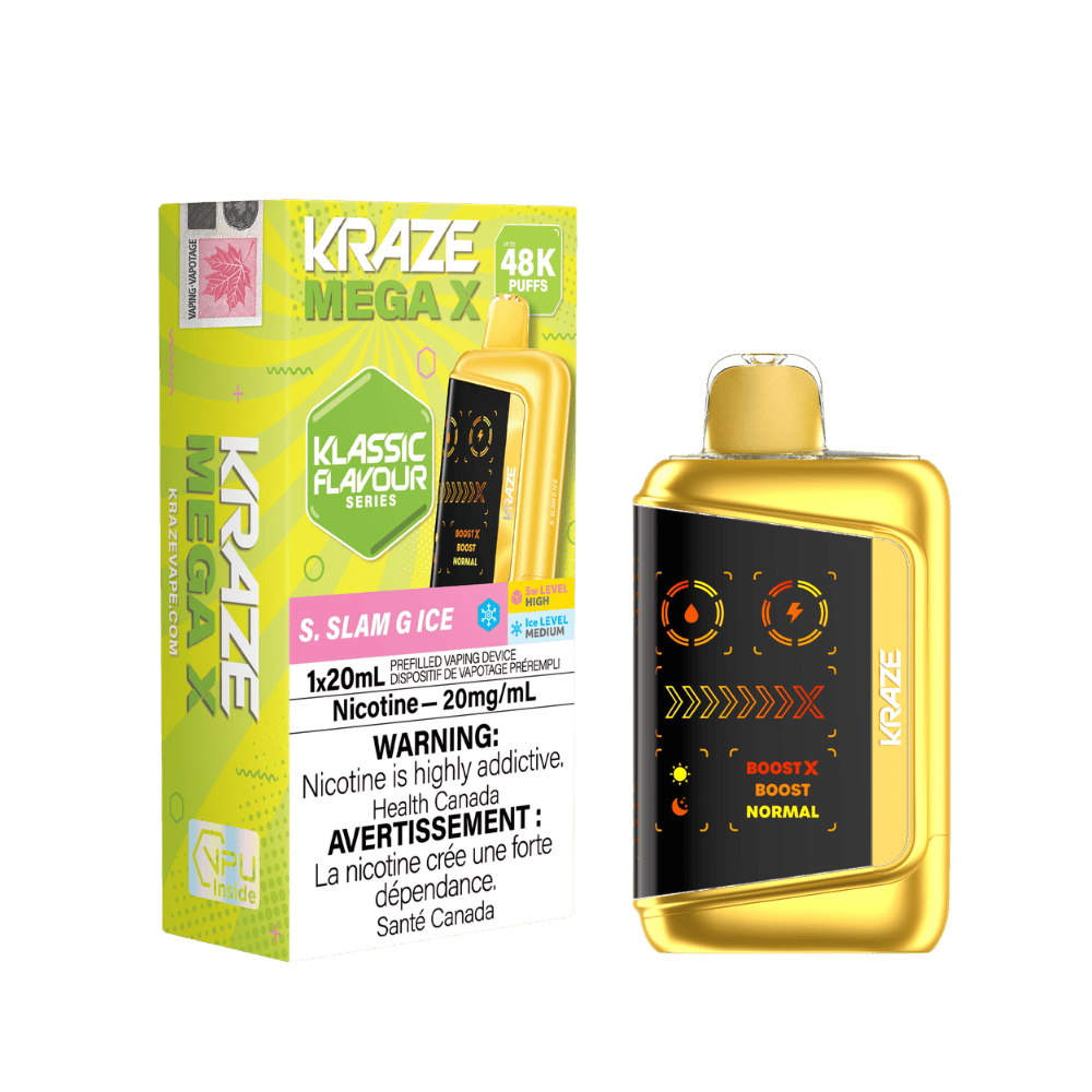 Kraze Mega X Klassic - S Slam G Ice Disposable Vape available on Canada online vape shop