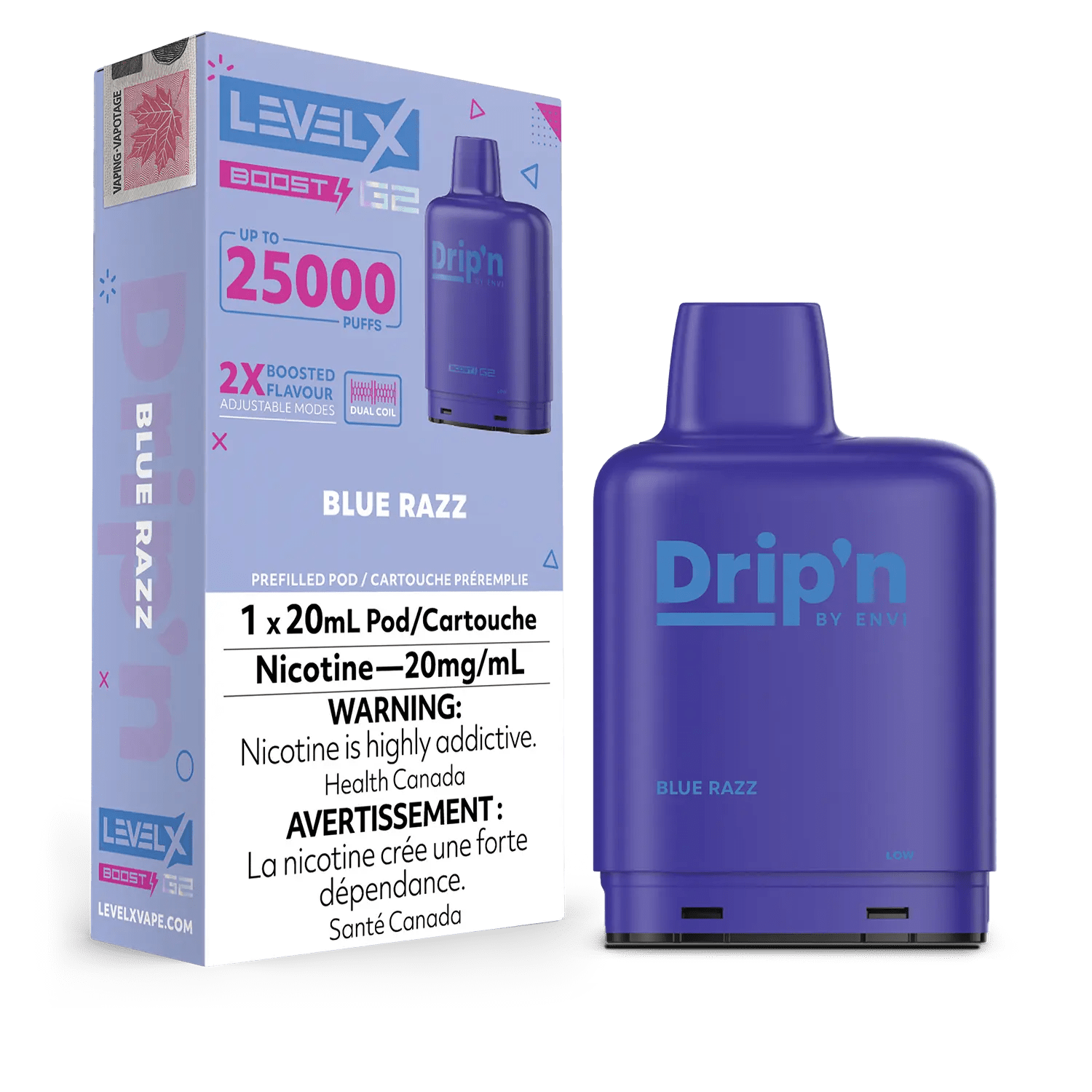 Level X Drip'n Boost Vape Pod - Blue Razz available on Canada online vape shop