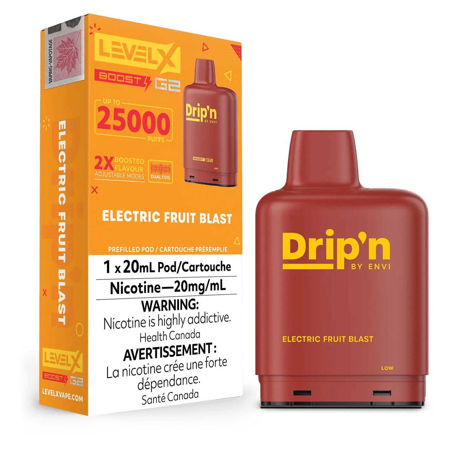 Level X Drip'n Boost Vape Pod - Electric Fruit Blast available on Canada online vape shop