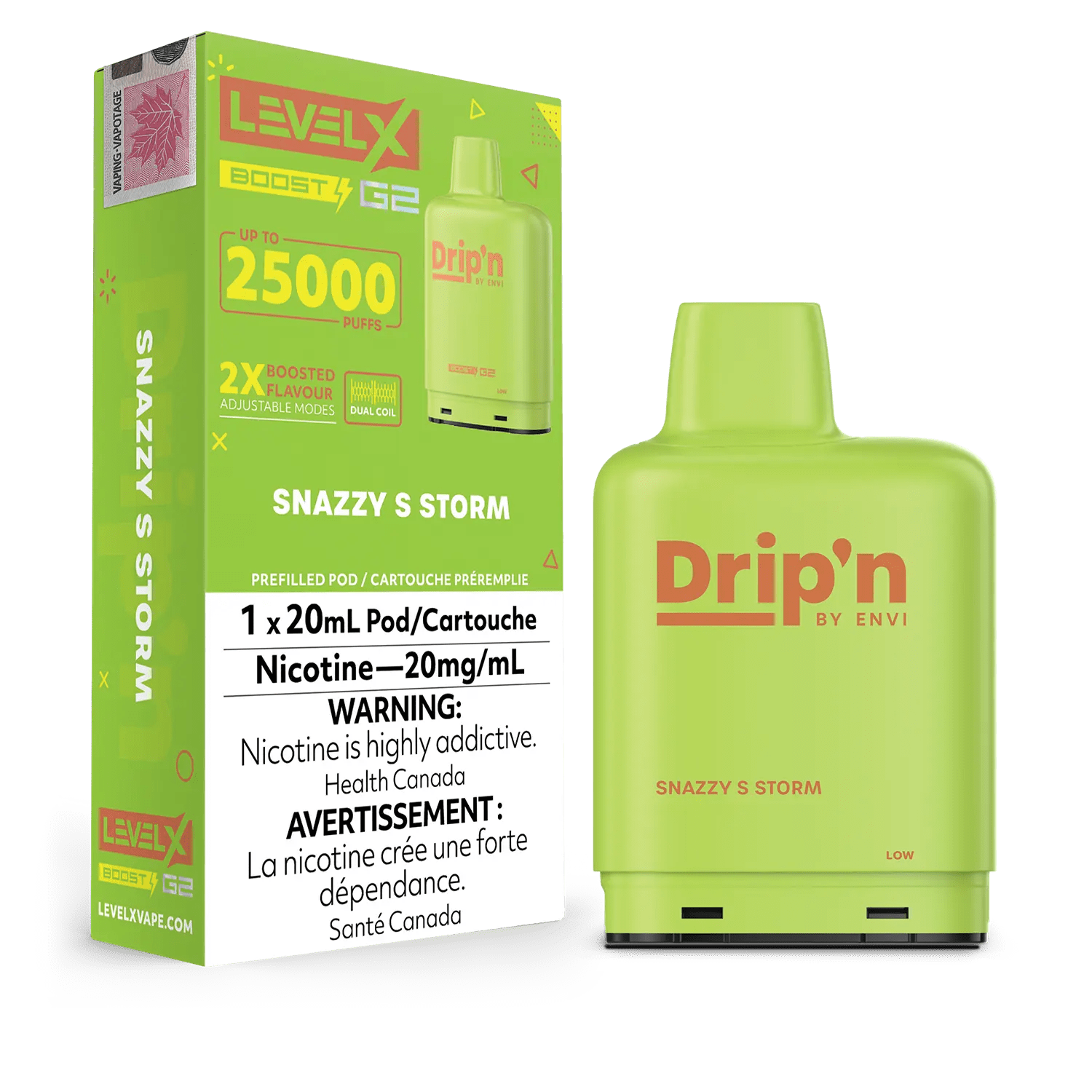 Level X Drip'n Boost Vape Pod - Snazzy S Storm available on Canada online vape shop