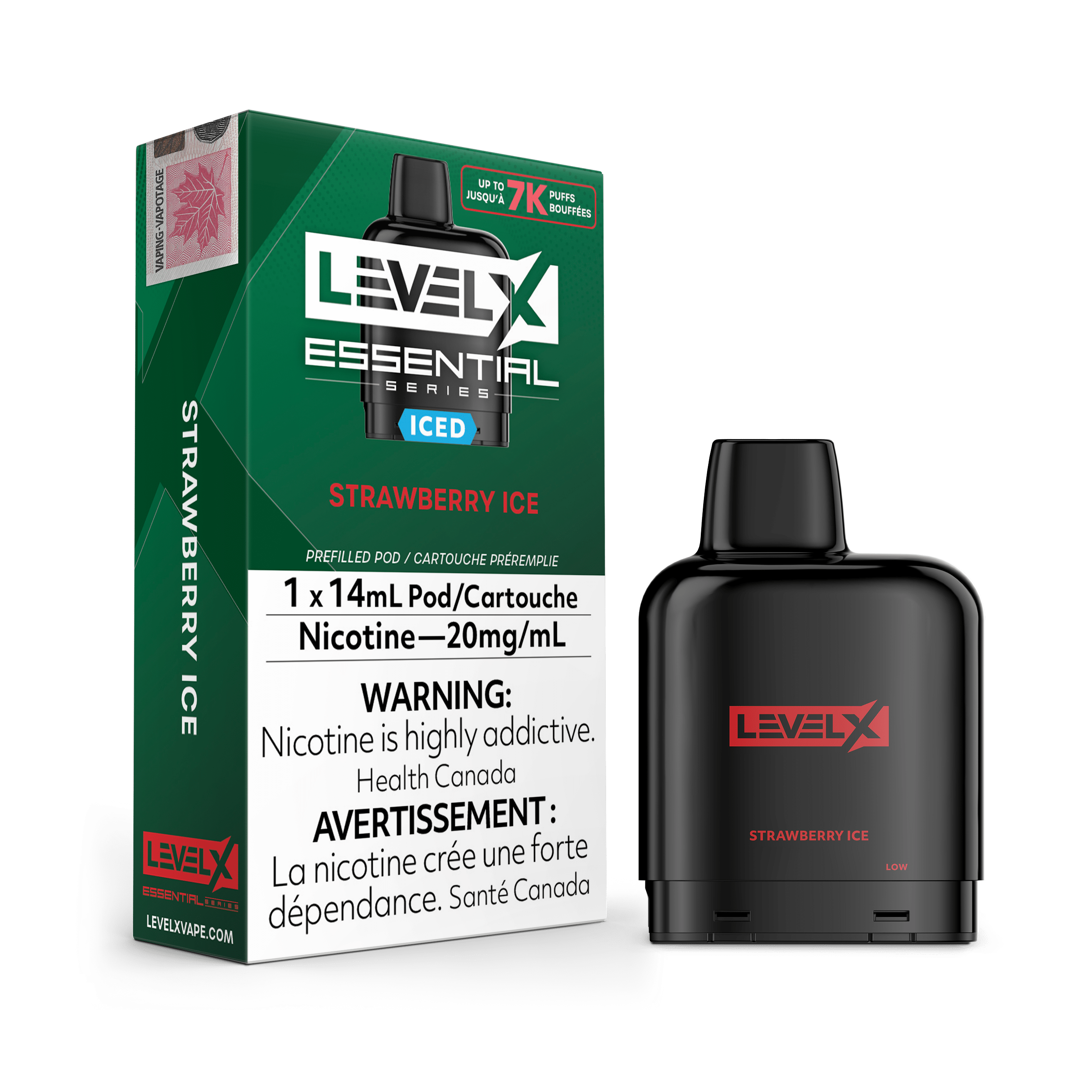 Level X Essential Series Pod - Strawberry Ice available on Canada online vape shop