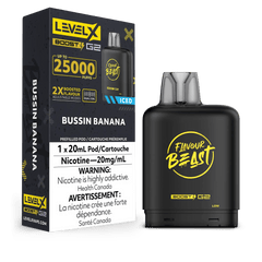 Level X Flavour Beast Boost Pod - Bussin Banana Iced available on Canada online vape shop
