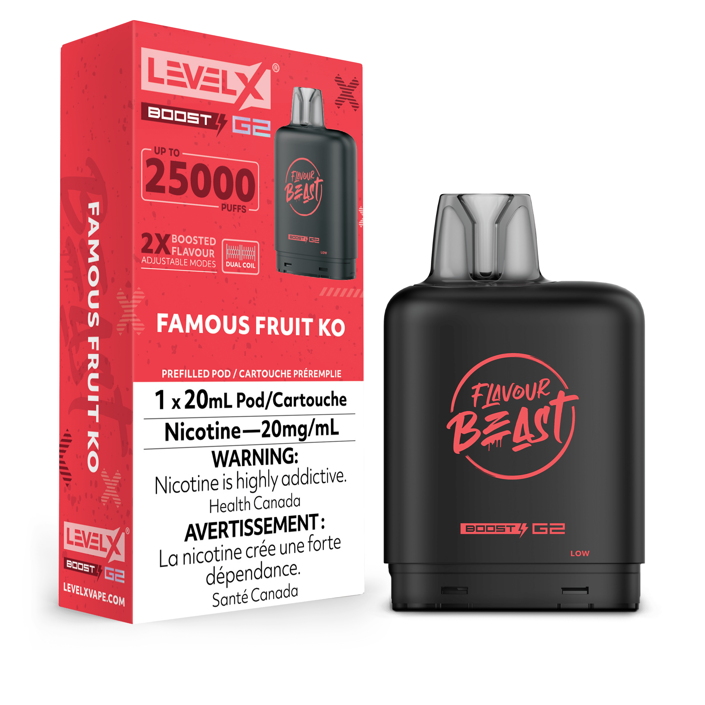 Level X Flavour Beast Boost Pod - Famous Fruit KO available on Canada online vape shop