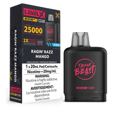 Level X Flavour Beast Boost Pod - Ragin' Razz Mango Iced available on Canada online vape shop