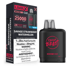 Level X Flavour Beast Boost Pod - Savage Strawberry Watermelon available on Canada online vape shop