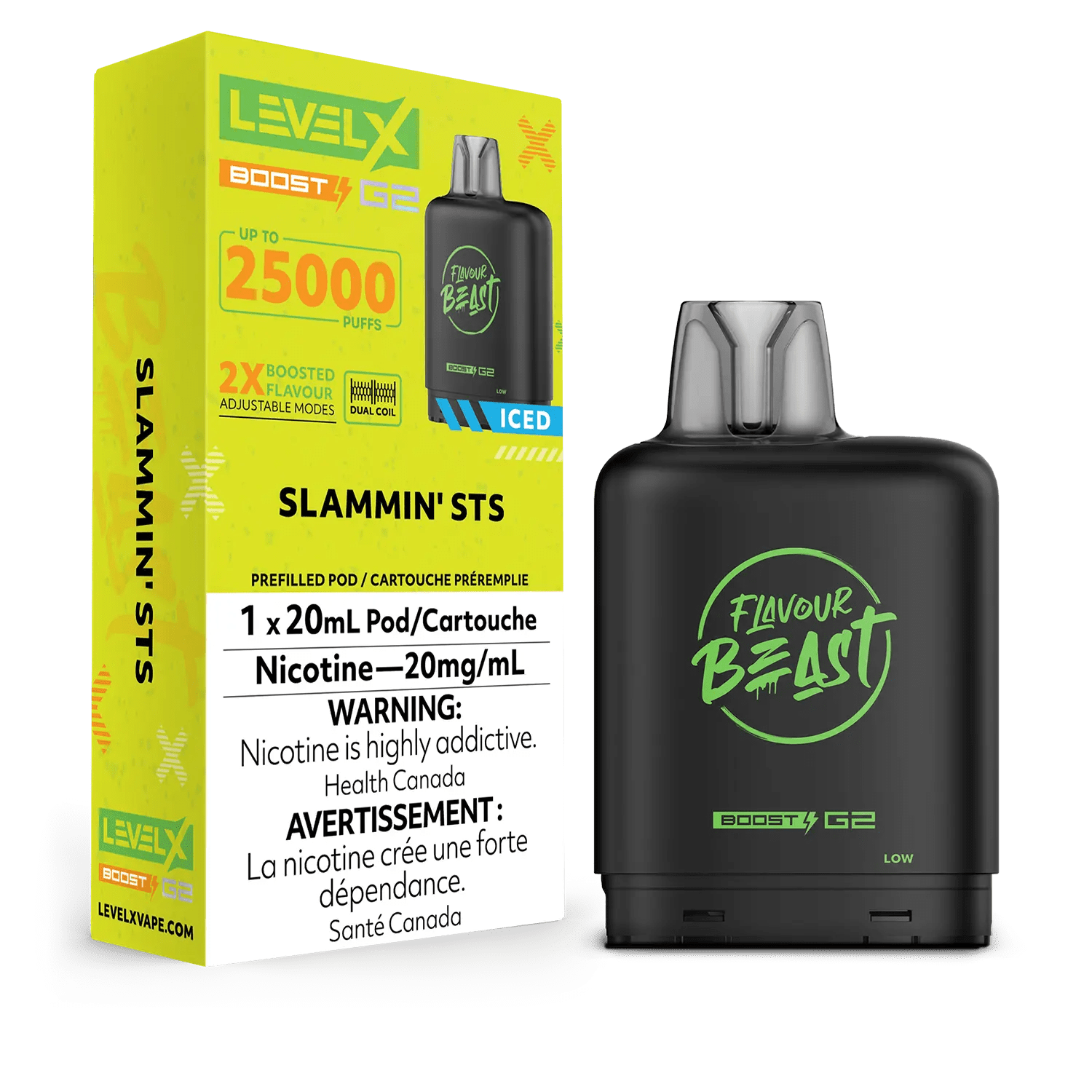 Level X Flavour Beast Boost Pod - Slammin' STS Iced available on Canada online vape shop