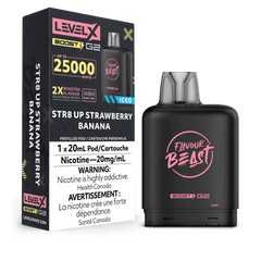 Level X Flavour Beast Boost Pod - STR8 Up Strawberry Banana Iced available on Canada online vape shop